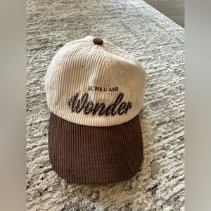 Beige and Brown Corduroy Cap